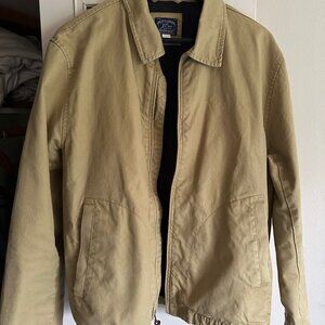 J.CREW Harrington Jacket 100% Cotton Twill Khaki Tan Sz Large